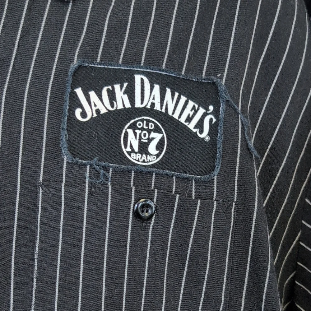 Jack Daniels Old No 7 Black Pinstripe Casual Button Down Shirt 2XL     P350
